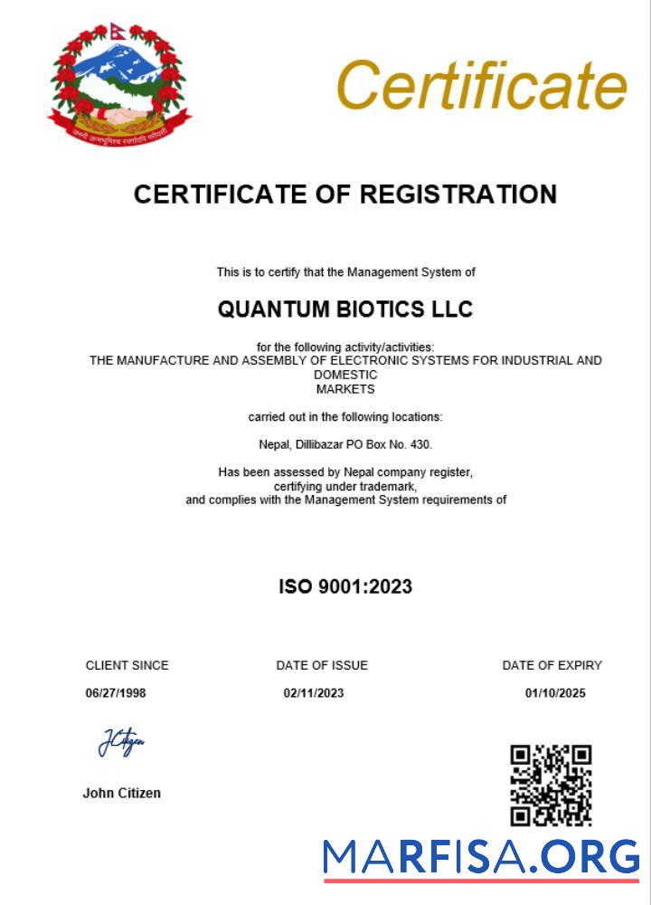Blank Nepal company registration certificate Word and PDF template